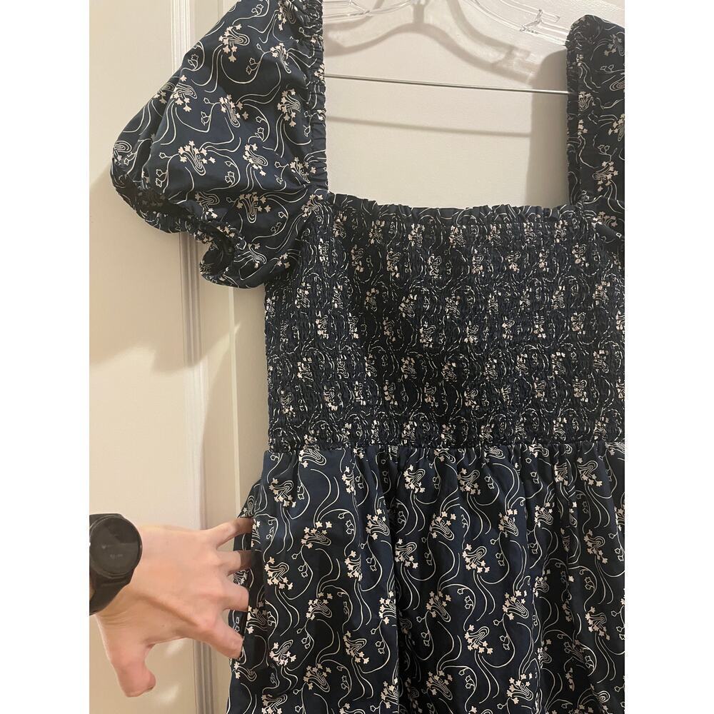 J. Crew Short-sleeve smocked dress in starry swirl - Picture 3 of 8